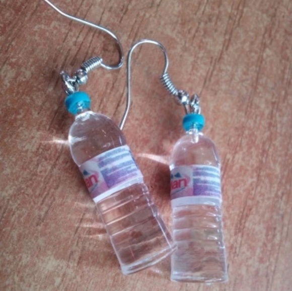 Mineral Water Bottle Dangle Earrings - Picture 4 of 4